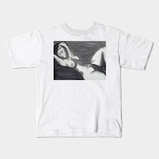 Reclining 3 - Female Nude Kids T-Shirt